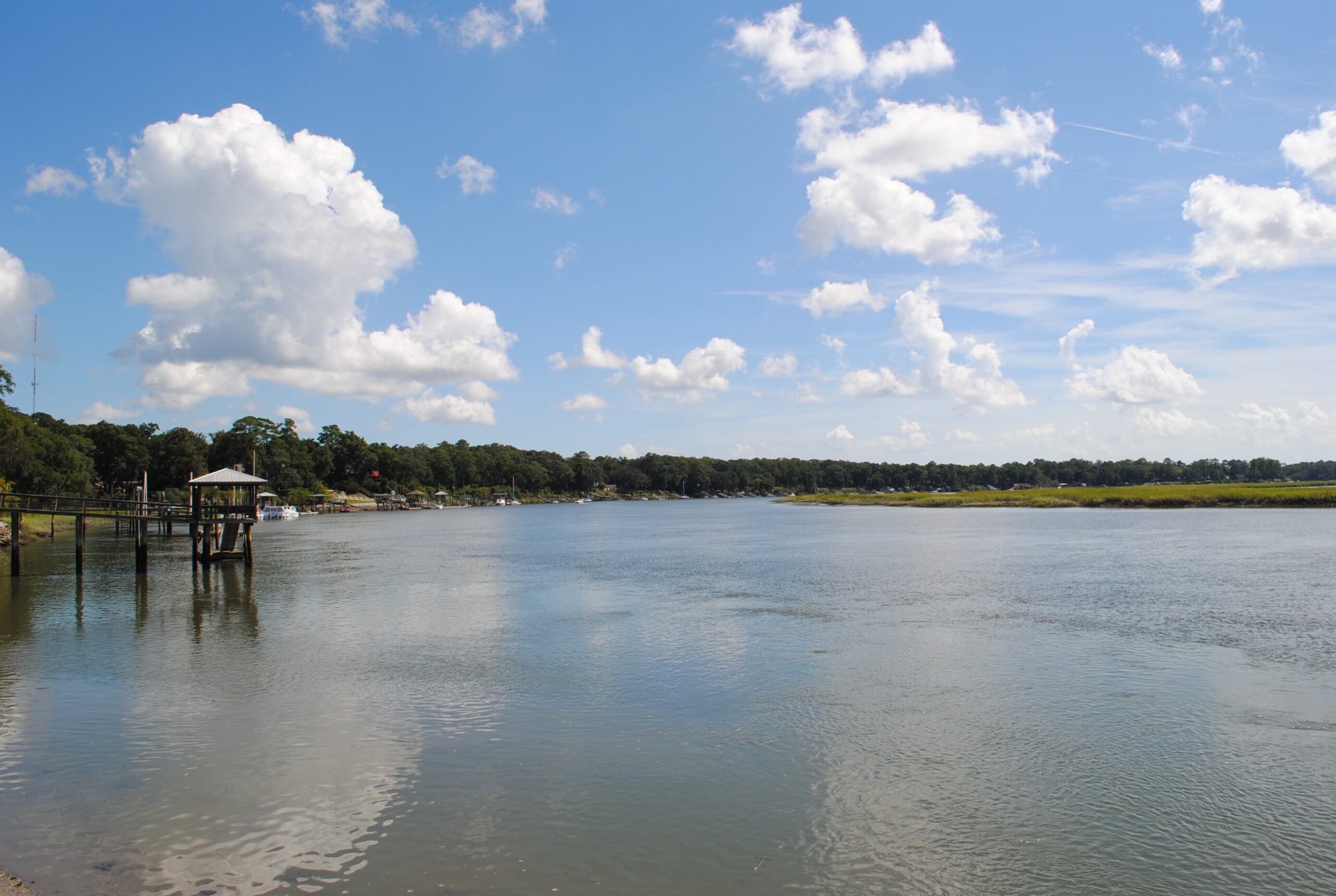 May River viewed from Calhoun Street Dock in Bluffton, South Carolina